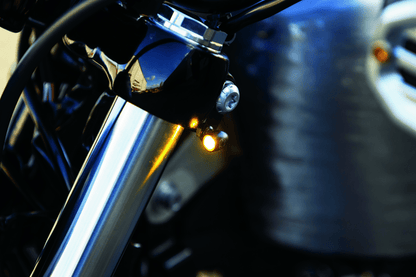 Kuryakyn Kellermann Atto Clear Lens Amber LED Lights in Satin Black - Kelly Motorsports