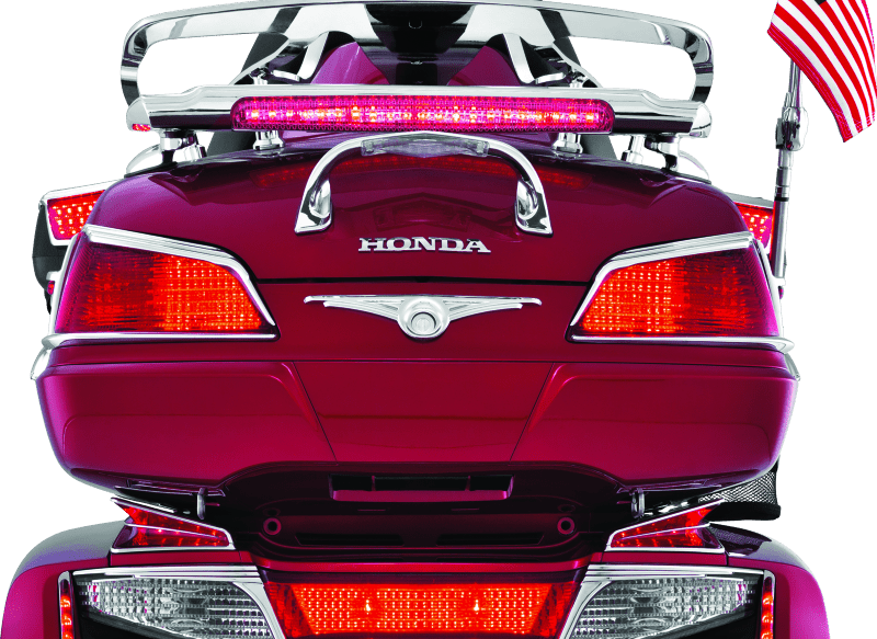 Kuryakyn LED Lighted Trunk Lid Handle for Honda GL1800 Gold Wing (2001-2005) - Chrome with Clear Lens and Red LEDs - Kelly Motorsports