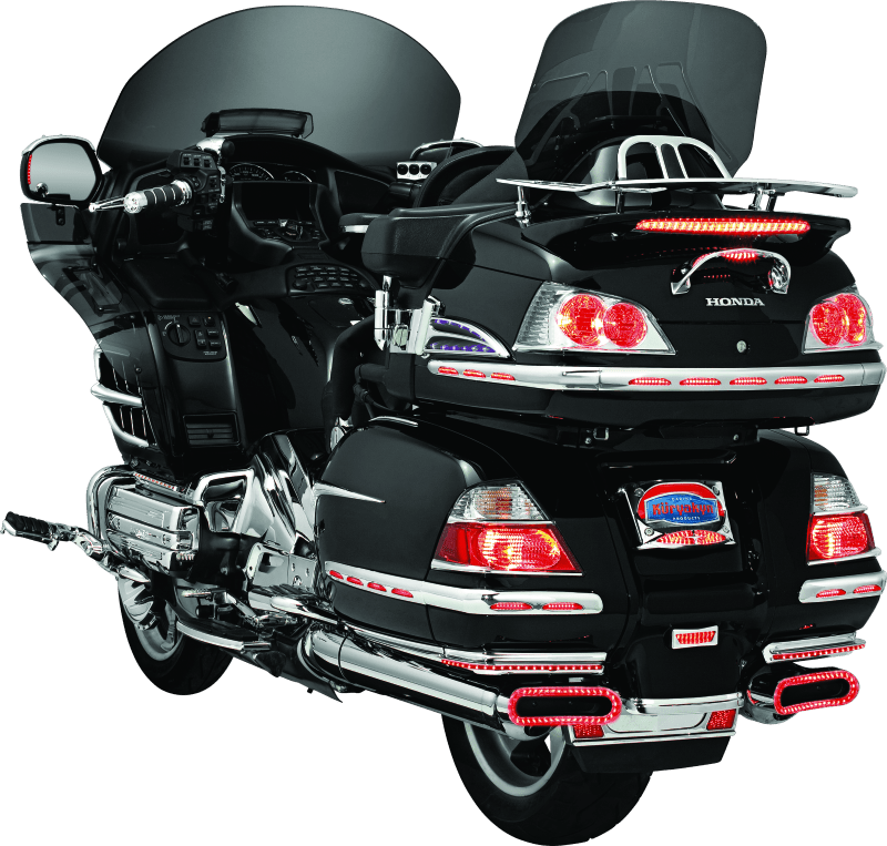 Kuryakyn LED Lighted Trunk Lid Handle for Honda GL1800 Gold Wing (2001-2005) - Chrome with Clear Lens and Red LEDs - Kelly Motorsports
