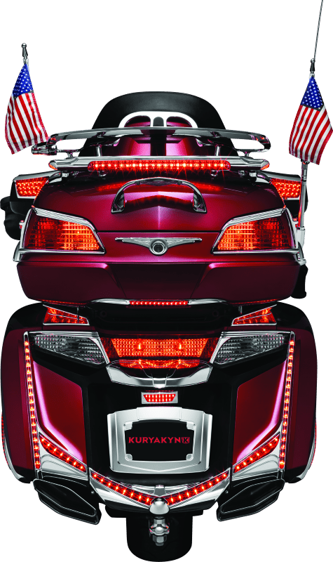 Kuryakyn LED Lighted Trunk Lid Handle for Honda GL1800 Gold Wing (2001-2005) - Chrome with Clear Lens and Red LEDs - Kelly Motorsports