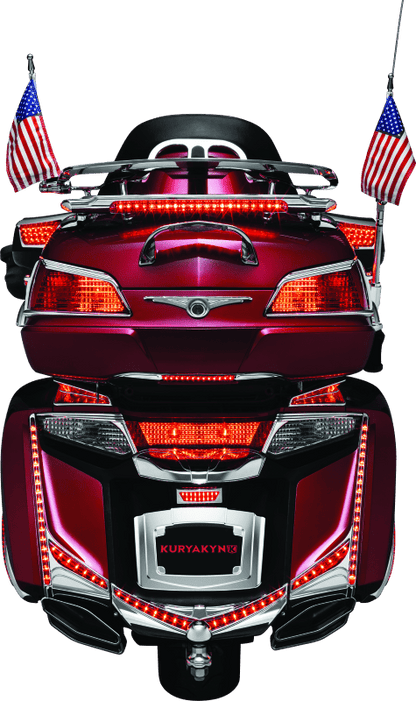 Kuryakyn LED Lighted Trunk Lid Handle for Honda GL1800 Gold Wing (2001-2005) - Chrome with Clear Lens and Red LEDs - Kelly Motorsports
