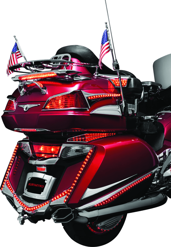 Kuryakyn LED Lighted Trunk Lid Handle for Honda GL1800 Gold Wing (2001-2005) - Chrome with Clear Lens and Red LEDs - Kelly Motorsports