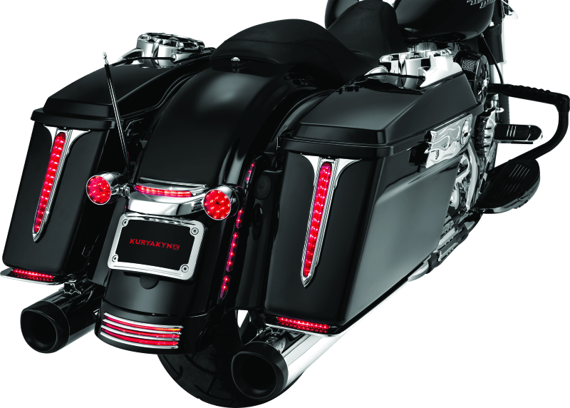 Kuryakyn Rear Fender Accents for Harley Davidson FLHX and FLTRX Models in Chrome - Kelly Motorsports
