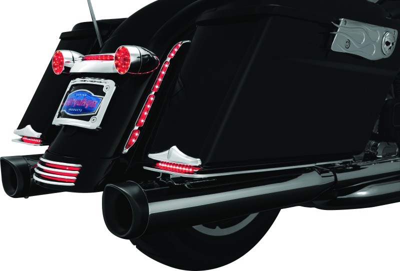 Kuryakyn Rear Fender Accents for Harley Davidson FLHX and FLTRX Models in Chrome - Kelly Motorsports