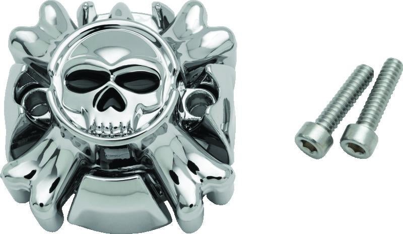 Kuryakyn Replacement Zombie Grip Emblems Without Throttle Boss Chrome - Part Number KUR6281 - Kelly Motorsports