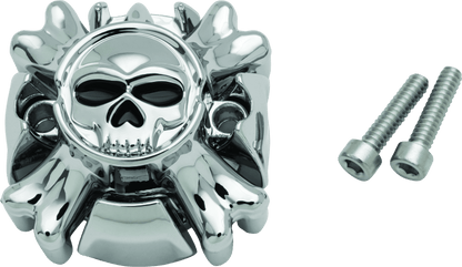 Kuryakyn Replacement Zombie Grip Emblems Without Throttle Boss Chrome - Part Number KUR6281 - Kelly Motorsports