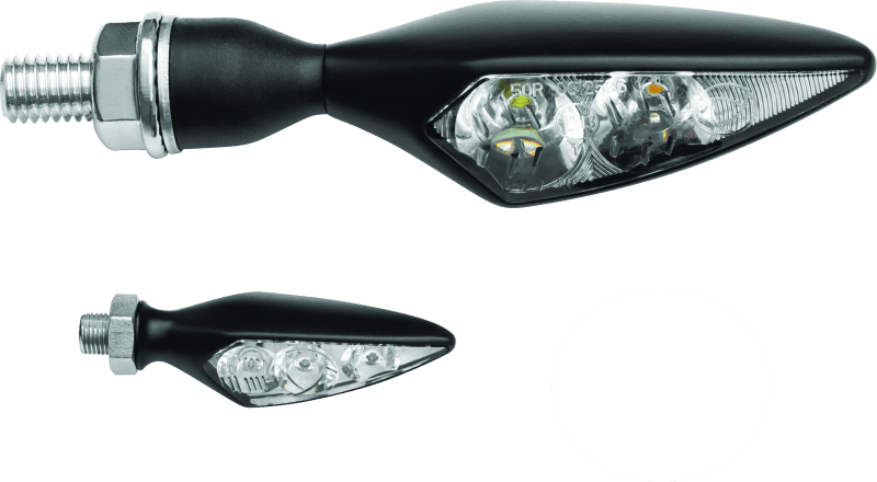 Kuryakyn Rhombus S Single Function Front Left Clear Lens Amber Satin Black - Part #kur2850 - Kelly Motorsports