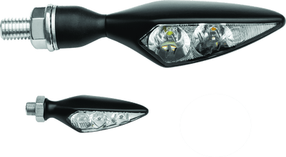 Kuryakyn Rhombus S Single Function Front Left Clear Lens Amber Satin Black - Part #kur2850 - Kelly Motorsports