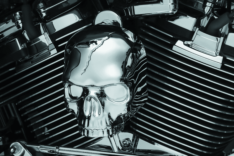 Kuryakyn Skull Horn Cover 2017 and Up with Waterfall Style Horn - Chrome - Kelly Motorsports