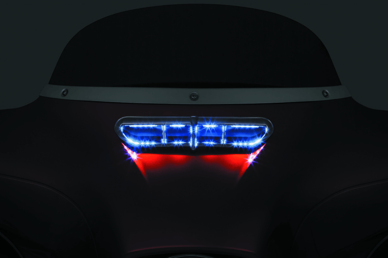 Kuryakyn Tracer LED Fairing Vent Accent for Harley-Davidson Touring Bikes - Chrome Finish with White LED Lighting - Kelly Motorsports
