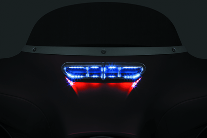 Kuryakyn Tracer LED Fairing Vent Accent for Harley-Davidson Touring Bikes - Chrome Finish with White LED Lighting - Kelly Motorsports