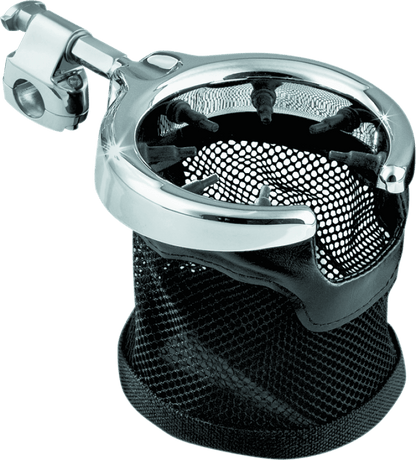 Kuryakyn Universal Passenger Drink Holder with Basket in Black and Chrome, Part No. kur1484 - Kelly Motorsports