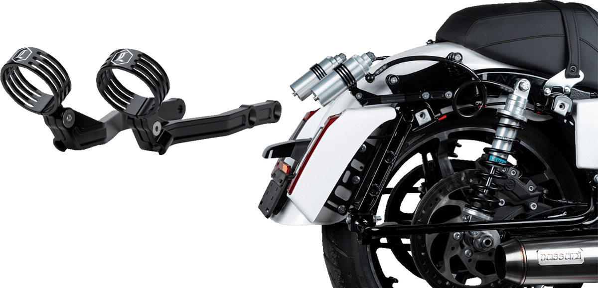Legend Suspension Revo ARC External Reservoir Mounts - Black (Part #1313-0274) - Kelly Motorsports