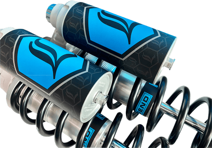 Legend Suspension Revo ARC Piggyback Shocks for 1984-2000 FXR, 13-Inch, Clear Anodized Finish - Kelly Motorsports