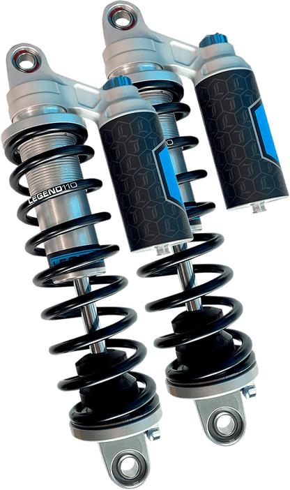 Legend Suspension Revo ARC Piggyback Shocks for 1999-2017 Harley-Davidson Dyna, 14-Inch Heavy Duty, Clear Finish - Part 1310-1941 - Kelly Motorsports