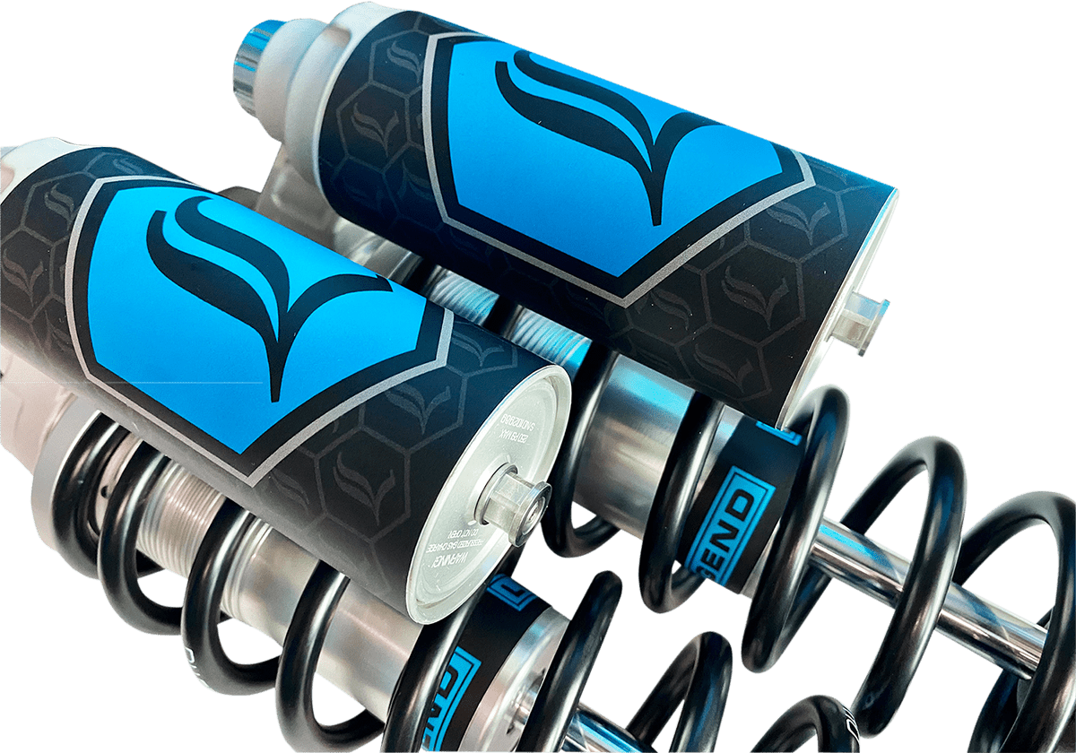 Legend Suspension Revo ARC Piggyback Shocks for 1999-2017 Harley-Davidson Dyna, 14-Inch Heavy Duty, Clear Finish - Part 1310-1941 - Kelly Motorsports