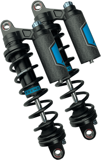 Legend Suspension Revo ARC Piggyback Shocks for 2004-2022 Harley Sportster, 14-inch Heavy Duty Black Part #1310-1897 - Kelly Motorsports