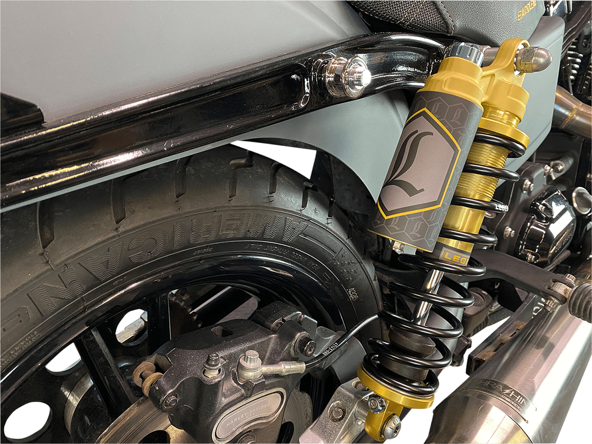 Legend Suspension Revo ARC Piggyback Shocks for Harley-Davidson Dyna 1999-2017, 14-Inch Heavy Duty Gold Part 1310-1917 - Kelly Motorsports