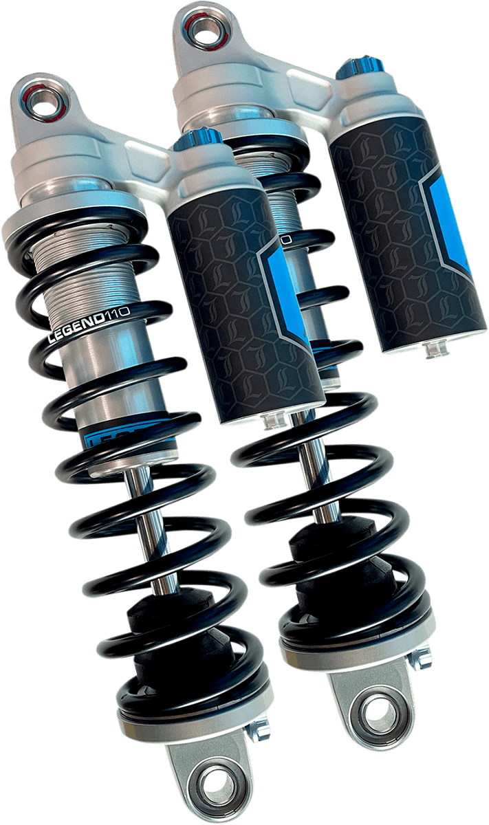 Legend Suspension Revo ARC Piggyback Shocks for Harley-Davidson Dyna 1999-2017, 14-Inch Heavy Duty Gold Part 1310-1917 - Kelly Motorsports