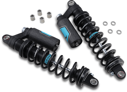 Legend Suspension Revo ARC Piggyback Shocks for Harley-Davidson Sportster 2004-2022, 14-inch, Black - Kelly Motorsports