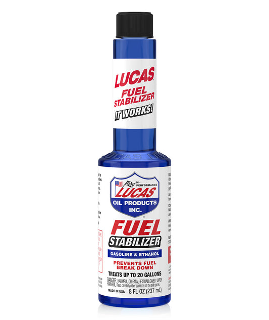 LUCAS Fuel Stabilizer 8 oz - Protects Gasoline During Storage - Kelly Motorsports