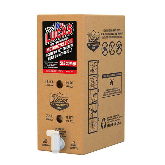 LUCAS High Performance 4T Engine Oil 20W - 50, 6 - Gallon Box - Kelly Motorsports