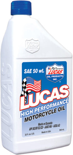 LUCAS High Performance 50W 4T Motorcycle Oil – 1 Quart (Part 10712) - Kelly Motorsports