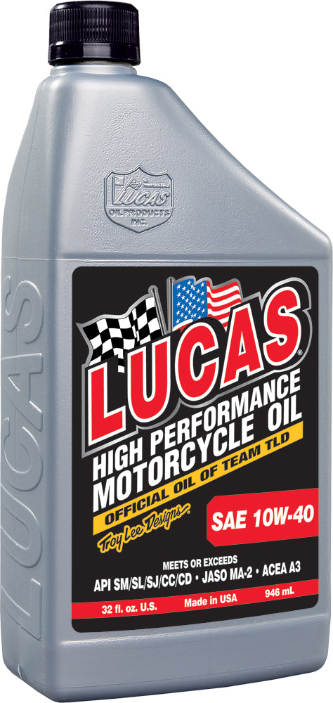LUCAS High Performance Oil 10W - 40 4T - 1 Quart Bottle (Part 10767) - Kelly Motorsports