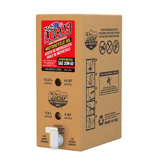 LUCAS High Performance Synthetic Engine Oil 20W - 50, 6 - Gallon Container - Kelly Motorsports