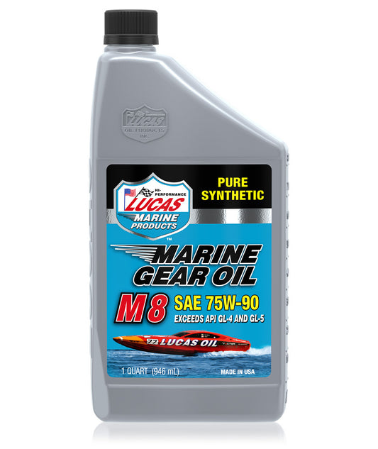 Lucas Marine Gear Pure Synthetic M8 Oil 1 Quart - High - Performance Gear Oil for Watercraft - Kelly Motorsports