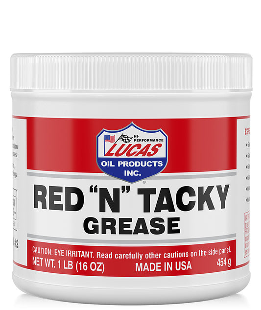 LUCAS Red 'N' Tacky 2 Grease Tub - 1 lb, Heavy - Duty Lubricant for Automotive and Industrial Use - Kelly Motorsports