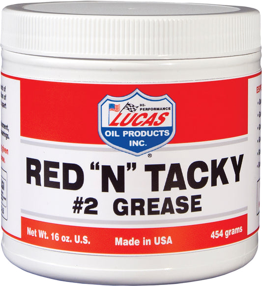 LUCAS Red 'N' Tacky 2 Grease Tub - 1 lb, Heavy - Duty Lubricant for Automotive and Industrial Use - Kelly Motorsports