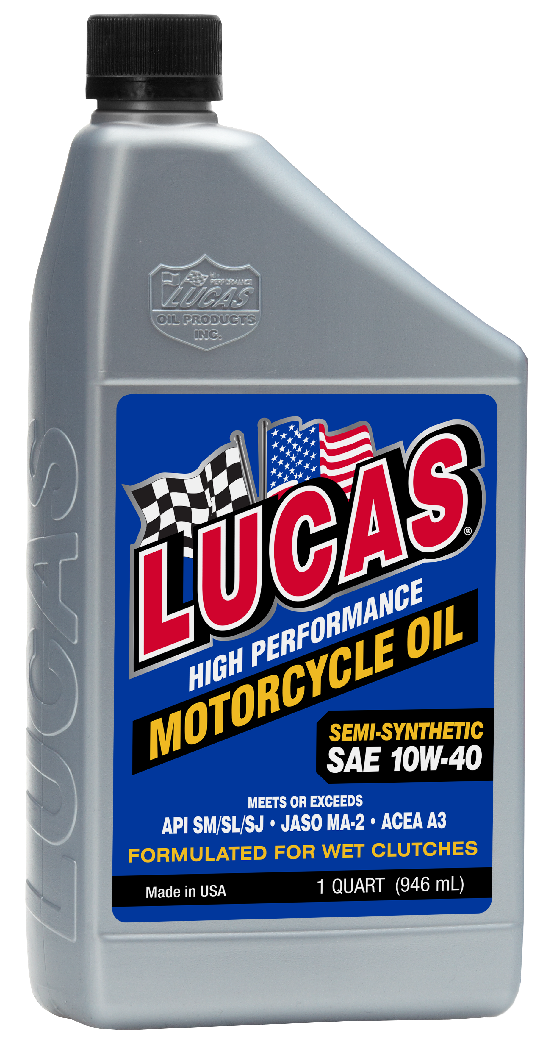 LUCAS Semi Syn HP Oil 10W - 40 4T – 1 Quart (Part Number 10710) - Kelly Motorsports