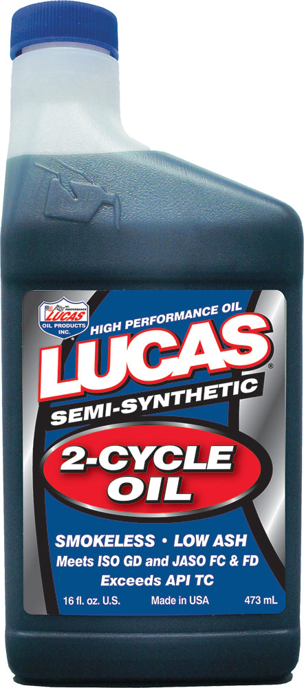 LUCAS Semi Synthetic 2 - Stroke Oil 16 oz Part 10120 – Compatible with Cobra CX50 BW and Honda CR500AF Engines - Kelly Motorsports