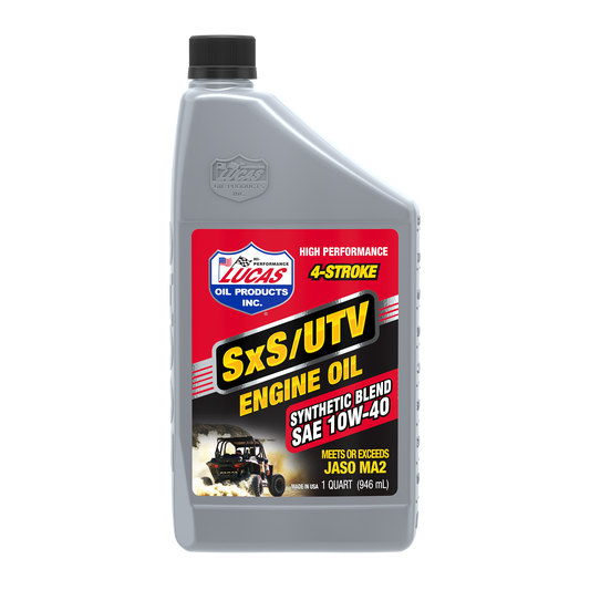 LUCAS SXS Semi Synthetic Engine Oil 10W - 40, 1 Quart - Compatible with ATVs and Side - by - Sides - Kelly Motorsports