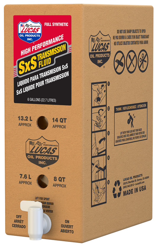 LUCAS SXS Synthetic Transmission Oil 6 Gallon Bib – High - Performance ATV and SXS Gear Lubricant - Kelly Motorsports