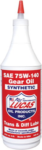 LUCAS Synthetic Gear Oil 75W - 140, 1 Quart - Heavy Duty High - Performance Lubricant - Kelly Motorsports