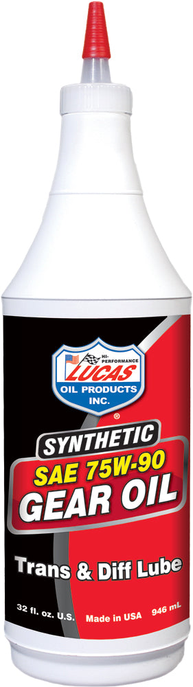 Lucas Synthetic Gear Oil 75W90 Part Number 10047 - 1 Quart, Heavy Duty Gear Lubricant - Kelly Motorsports