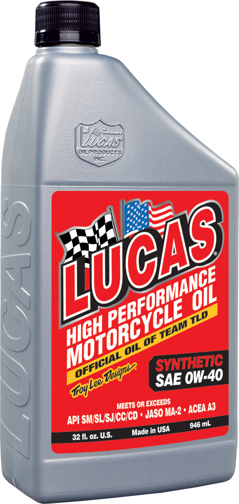 LUCAS Synthetic HP Oil 0W - 40 4T - 1 Quart, 6 - Pack - Kelly Motorsports