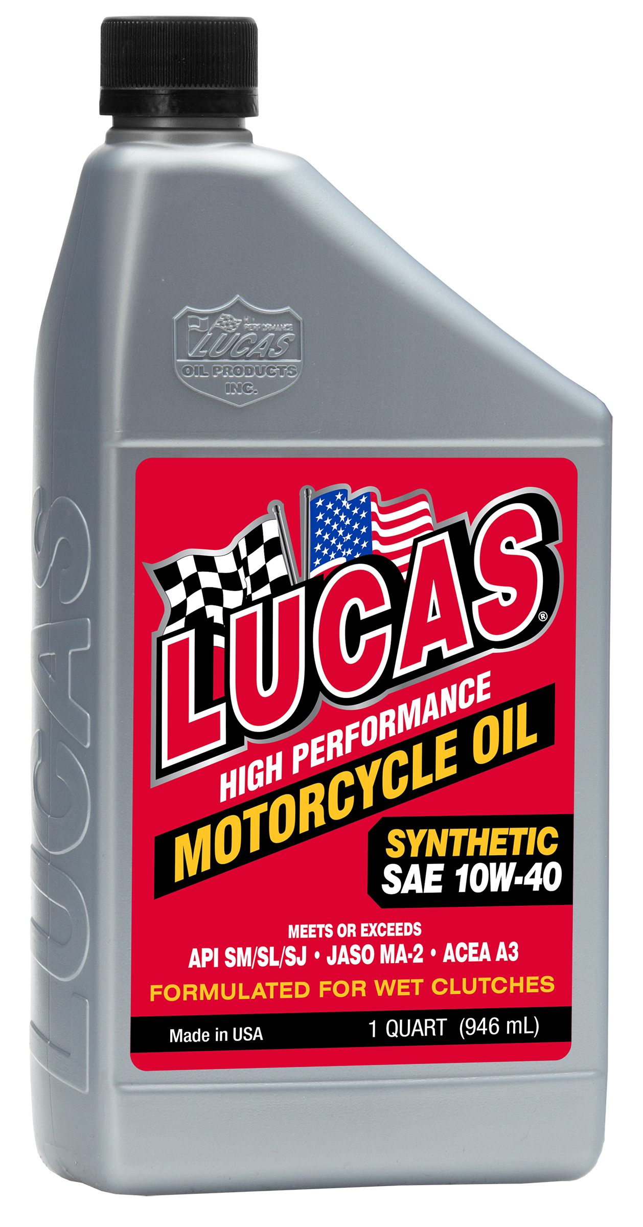 LUCAS Synthetic HP Oil 10W - 40 4 - Stroke, 1 Quart - High - Performance Motorcycle Engine Oil - Kelly Motorsports