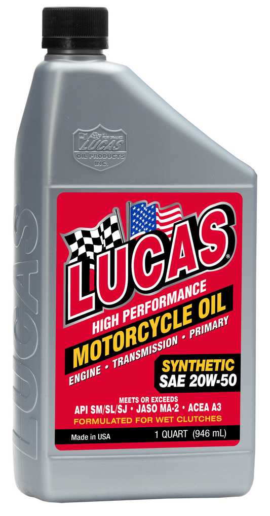 LUCAS Synthetic HP Oil 20W - 50 4T - 1 Quart Bottle (Part Number: 10702) - Kelly Motorsports