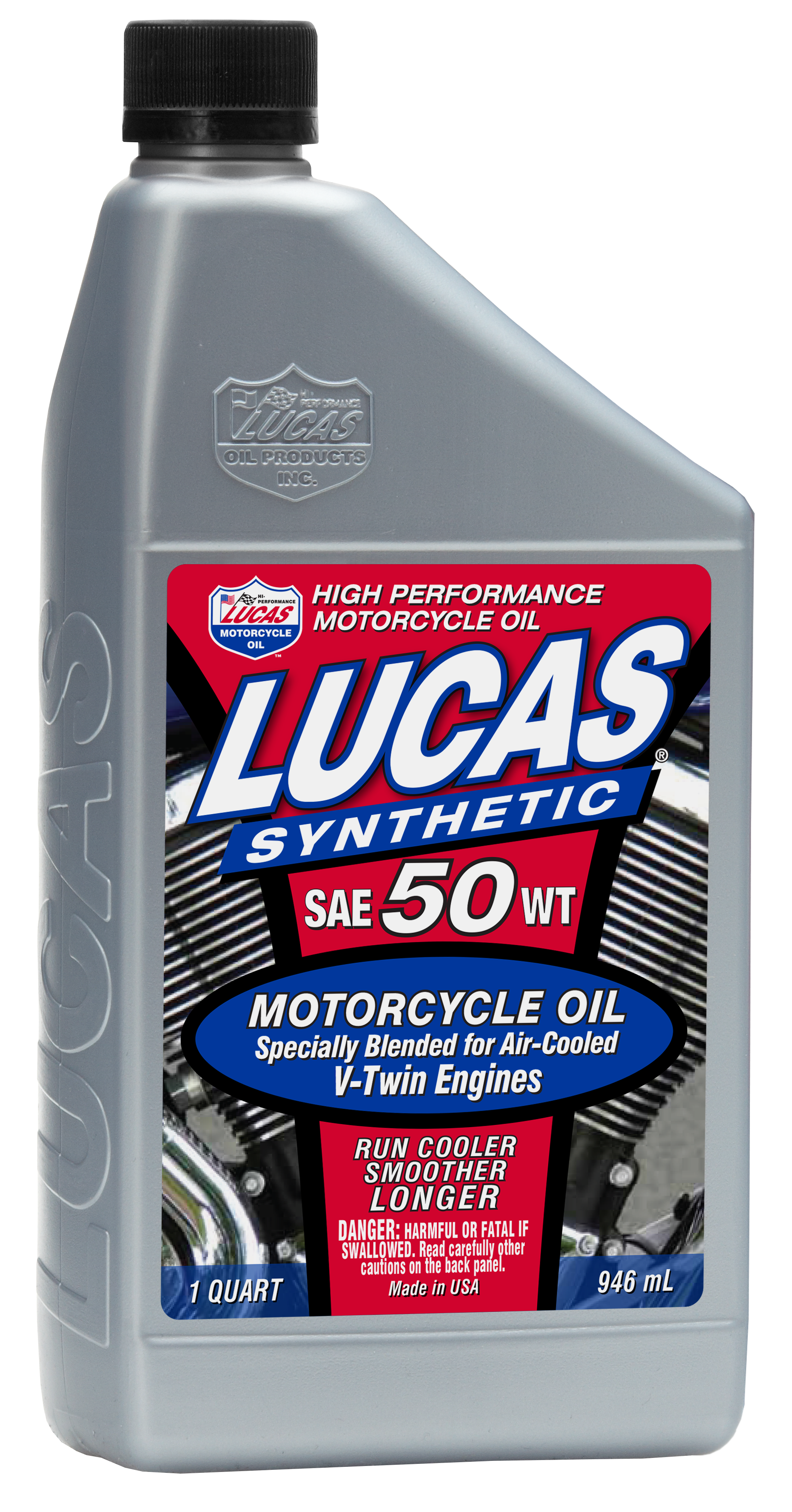 LUCAS Synthetic HP Oil 50W 4T 1 Quart - High - Performance Motorcycle Engine Oil - Kelly Motorsports