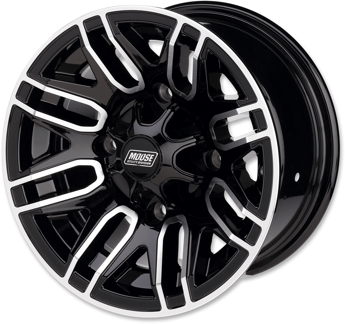 Moose Offroad 112X Front Wheel - 12x7 Inches, Black with Machined Accents, 4/156 Bolt Pattern - Kelly Motorsports