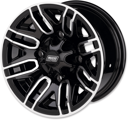 Moose Offroad 112X Front Wheel - 12x7 Inches, Black with Machined Accents, 4/156 Bolt Pattern - Kelly Motorsports