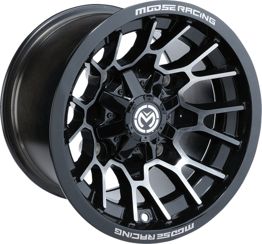 Moose Offroad 24x7 Black Wheel with Center Caps - Part 24147136GBMF54 - Kelly Motorsports