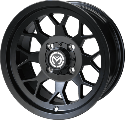 Moose Offroad 27X Wheel - 14x7 Inches, Black Finish, 4/156 Bolt Pattern - Part Number 27MO147156MB4 - Kelly Motorsports