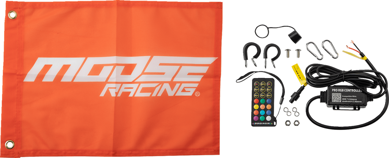 MOOSE OFFROAD 3' RGB Whip Light with Chase Function – Black, Part SB-CHSBTR-131PU - Kelly Motorsports