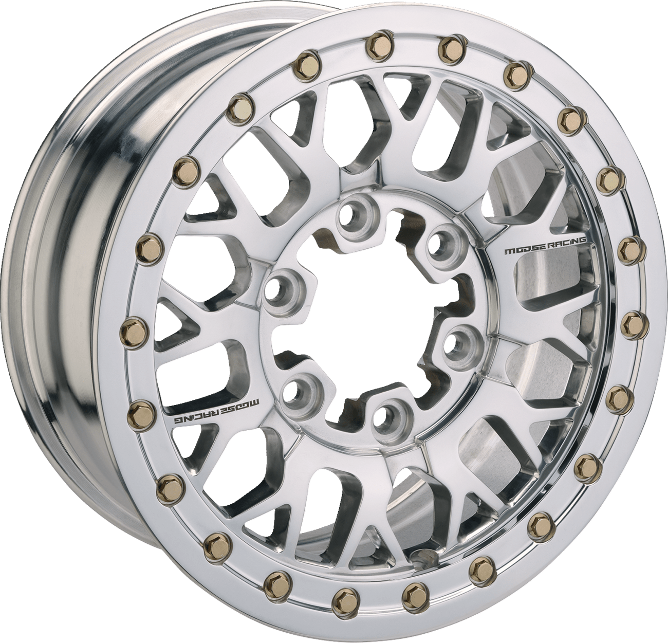 Moose Offroad 346X Beadlock Wheel - 15x7 Inch, 6-Lug, Silver Finish, Part Number 346BLMO 157655P54 - Kelly Motorsports