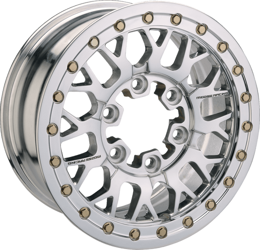 Moose Offroad 346X Beadlock Wheel - 15x7 Inch, 6-Lug, Silver Finish, Part Number 346BLMO 157655P54 - Kelly Motorsports