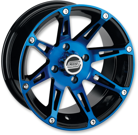 Moose Offroad 387X Front Wheel - Anodized Blue/Black 14x7 with 4x156 Bolt Pattern - Kelly Motorsports